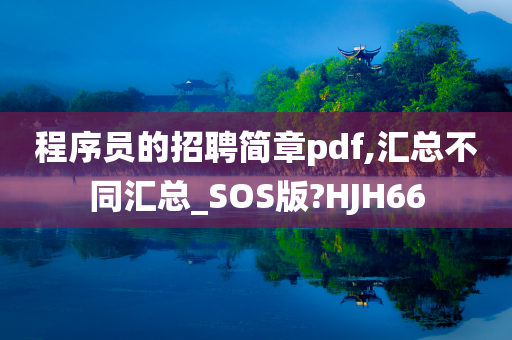 程序员的招聘简章pdf,汇总不同汇总_SOS版?HJH66