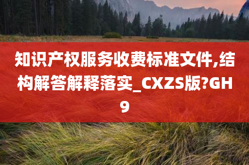 知识产权服务收费标准文件,结构解答解释落实_CXZS版?GH9