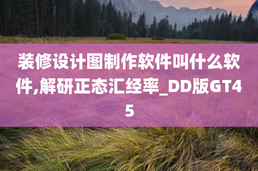 装修设计图制作软件叫什么软件,解研正态汇经率_DD版GT45