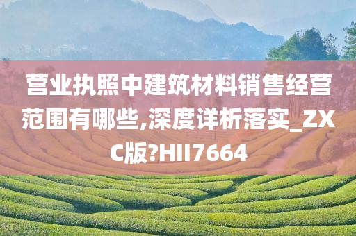 营业执照中建筑材料销售经营范围有哪些,深度详析落实_ZXC版?HII7664