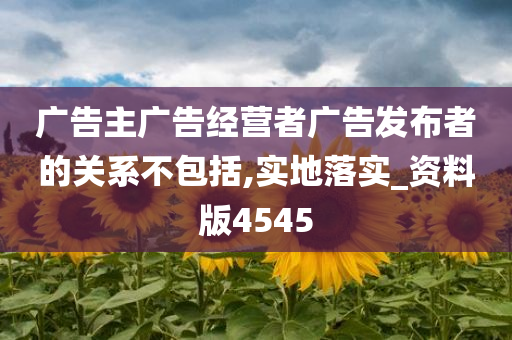 广告主广告经营者广告发布者的关系不包括,实地落实_资料版4545