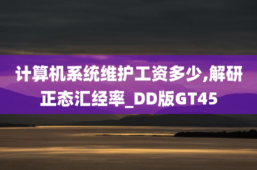 计算机系统维护工资多少,解研正态汇经率_DD版GT45