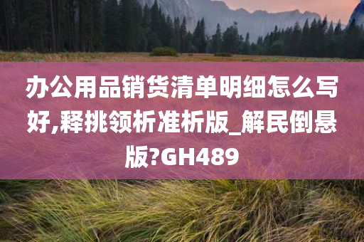 办公用品销货清单明细怎么写好,释挑领析准析版_解民倒悬版?GH489