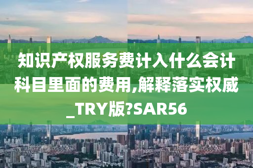 知识产权服务费计入什么会计科目里面的费用,解释落实权威_TRY版?SAR56