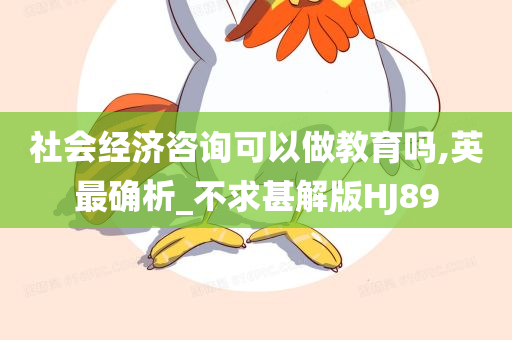 社会经济咨询可以做教育吗,英最确析_不求甚解版HJ89