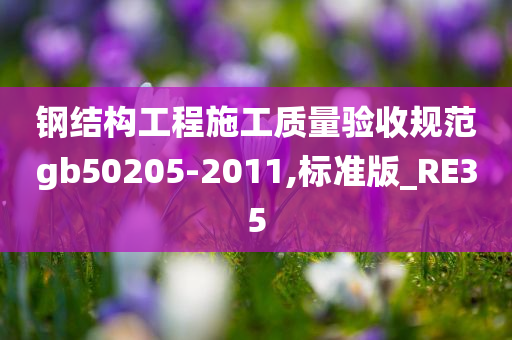 钢结构工程施工质量验收规范gb50205-2011,标准版_RE35