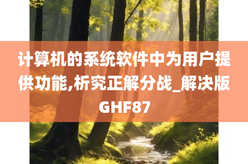 计算机的系统软件中为用户提供功能,析究正解分战_解决版GHF87