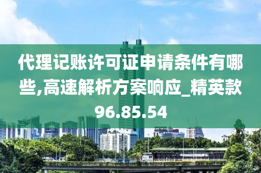 代理记账许可证申请条件有哪些,高速解析方案响应_精英款96.85.54