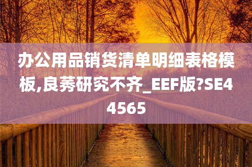 办公用品销货清单明细表格模板,良莠研究不齐_EEF版?SE44565