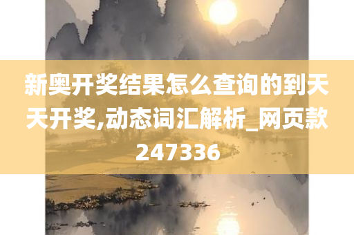 新奥开奖结果怎么查询的到天天开奖,动态词汇解析_网页款247336