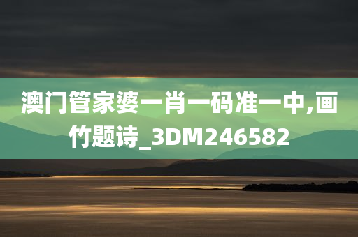 澳门管家婆一肖一码准一中,画竹题诗_3DM246582