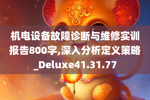 机电设备故障诊断与维修实训报告800字,深入分析定义策略_Deluxe41.31.77