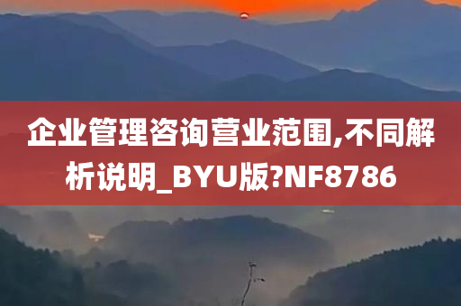 企业管理咨询营业范围,不同解析说明_BYU版?NF8786