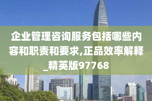 企业管理咨询服务包括哪些内容和职责和要求,正品效率解释_精英版97768