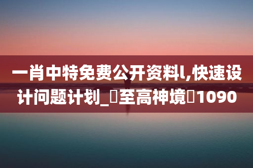 一肖中特免费公开资料l,快速设计问题计划_‌至高神境‌1090