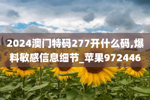 2024澳门特码277开什么码,爆料敏感信息细节_苹果972446