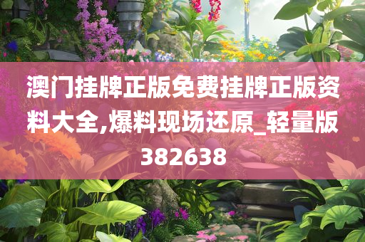 澳门挂牌正版免费挂牌正版资料大全,爆料现场还原_轻量版382638