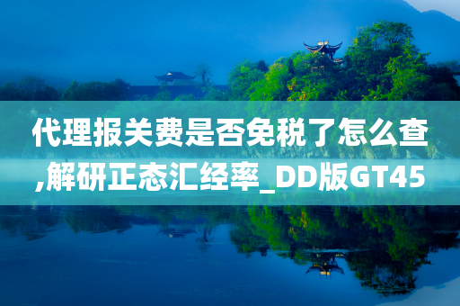 代理报关费是否免税了怎么查,解研正态汇经率_DD版GT45