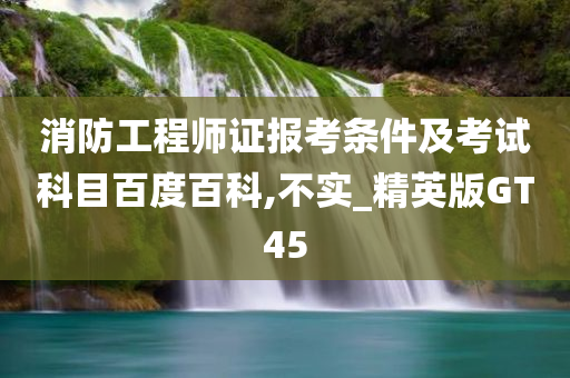 消防工程师证报考条件及考试科目百度百科,不实_精英版GT45