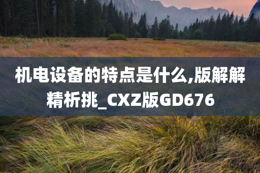 机电设备的特点是什么,版解解精析挑_CXZ版GD676