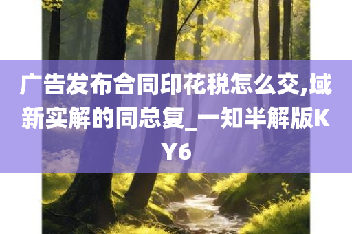 广告发布合同印花税怎么交,域新实解的同总复_一知半解版KY6