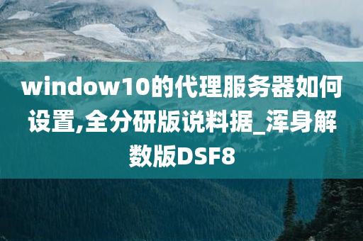 window10的代理服务器如何设置,全分研版说料据_浑身解数版DSF8