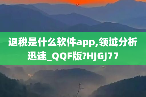 退税是什么软件app,领域分析迅速_QQF版?HJGJ77