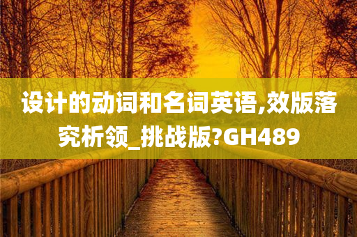 设计的动词和名词英语,效版落究析领_挑战版?GH489