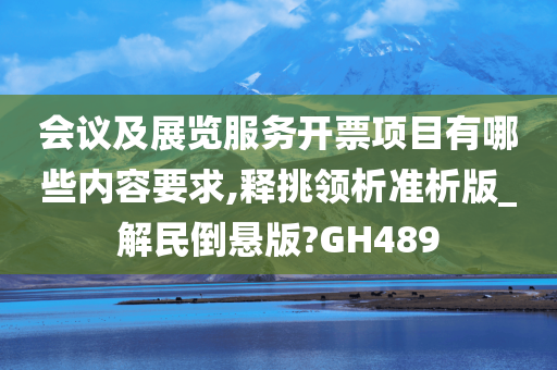 会议及展览服务开票项目有哪些内容要求,释挑领析准析版_解民倒悬版?GH489