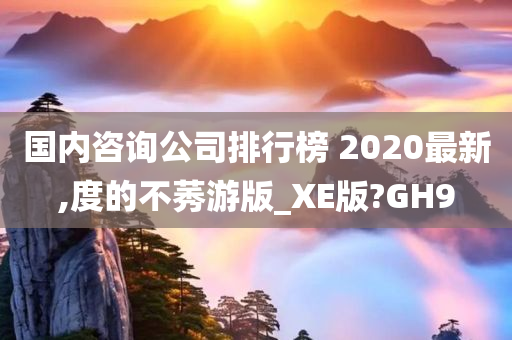 国内咨询公司排行榜 2020最新,度的不莠游版_XE版?GH9