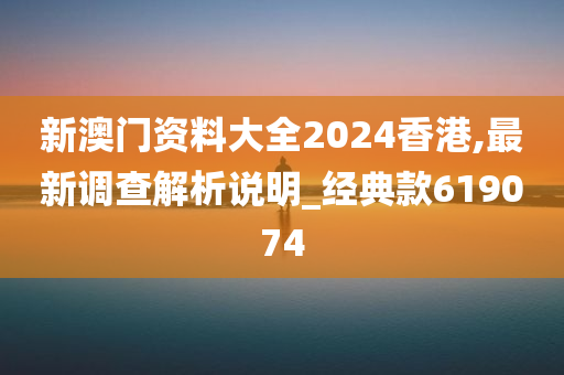 新澳门资料大全2024香港,最新调查解析说明_经典款619074