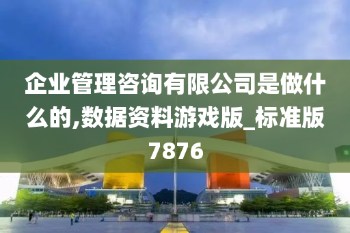 企业管理咨询有限公司是做什么的,数据资料游戏版_标准版7876