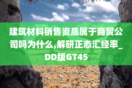 建筑材料销售资质属于商贸公司吗为什么,解研正态汇经率_DD版GT45