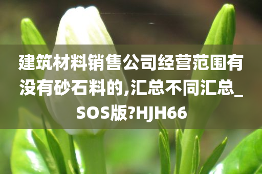 建筑材料销售公司经营范围有没有砂石料的,汇总不同汇总_SOS版?HJH66