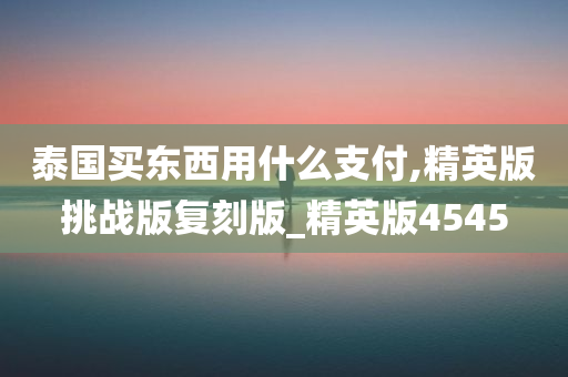 泰国买东西用什么支付,精英版挑战版复刻版_精英版4545