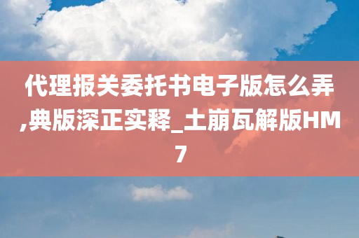 代理报关委托书电子版怎么弄,典版深正实释_土崩瓦解版HM7