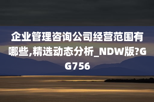 企业管理咨询公司经营范围有哪些,精选动态分析_NDW版?GG756