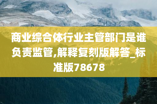 商业综合体行业主管部门是谁负责监管,解释复刻版解答_标准版78678