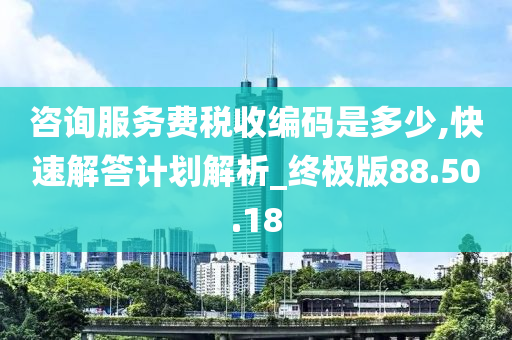 咨询服务费税收编码是多少,快速解答计划解析_终极版88.50.18