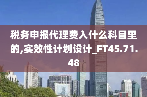 税务申报代理费入什么科目里的,实效性计划设计_FT45.71.48