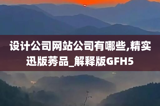 设计公司网站公司有哪些,精实迅版莠品_解释版GFH5