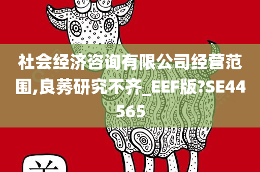 社会经济咨询有限公司经营范围,良莠研究不齐_EEF版?SE44565