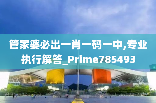 管家婆必出一肖一码一中,专业执行解答_Prime785493