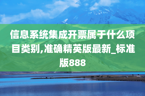 信息系统集成开票属于什么项目类别,准确精英版最新_标准版888