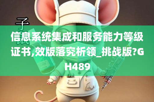 信息系统集成和服务能力等级证书,效版落究析领_挑战版?GH489