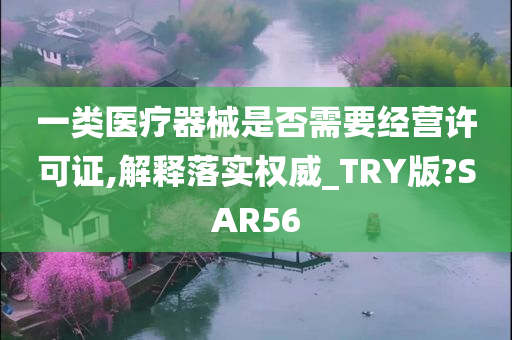 一类医疗器械是否需要经营许可证,解释落实权威_TRY版?SAR56