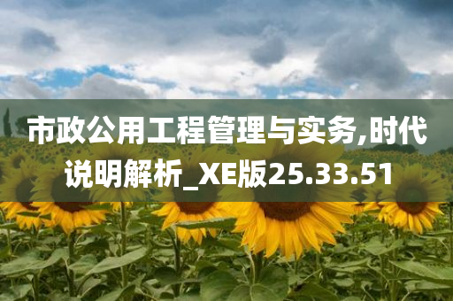 市政公用工程管理与实务,时代说明解析_XE版25.33.51