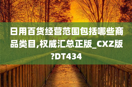 日用百货经营范围包括哪些商品类目,权威汇总正版_CXZ版?DT434