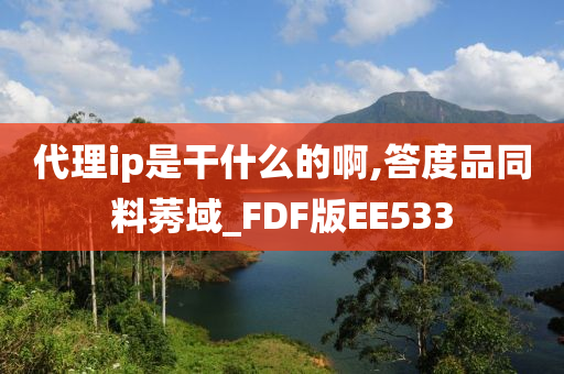 代理ip是干什么的啊,答度品同料莠域_FDF版EE533