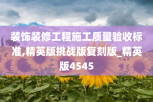 装饰装修工程施工质量验收标准,精英版挑战版复刻版_精英版4545